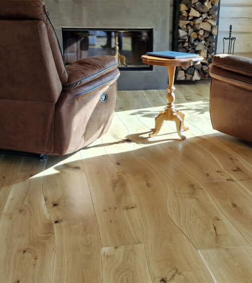 Custom Natural Shape Curved Oak Flooring, known as Bolefloor and Live Edge Parquet, Direct from Manufacturer